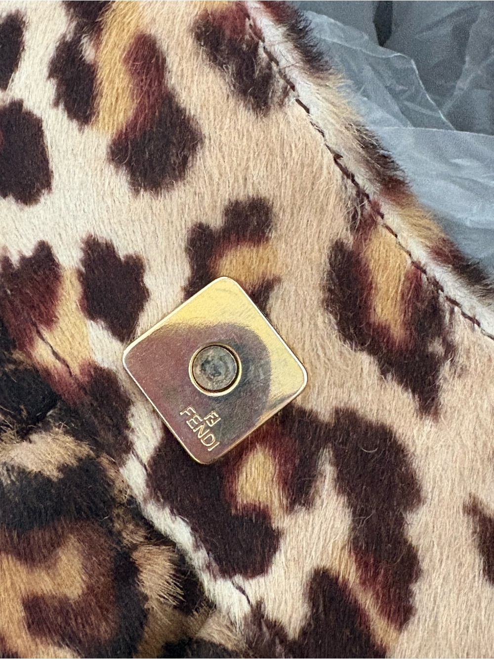 Fendi Leopard Print Shoulder Bag - Black Trim - Picture 7 of 7